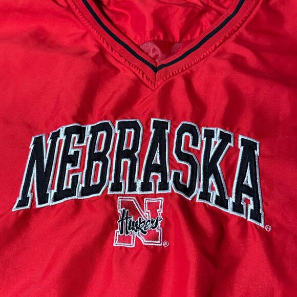 Nebraska Cornhuskers Football Windbreaker Pullover Size Men’s XXL Pro Edge Red - Picture 2 of 10